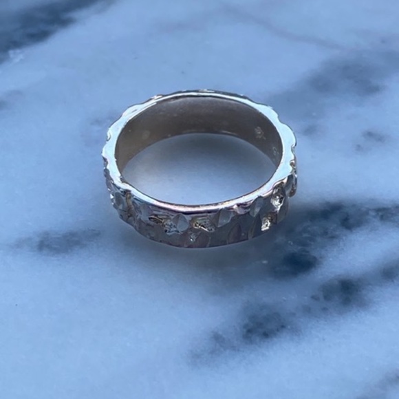 Sterling Silver Nugget Style Band Ring - Picture 2 of 4